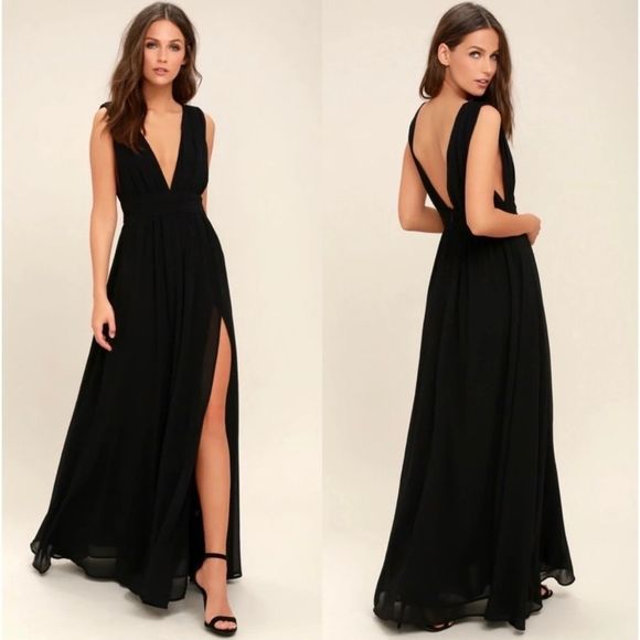 NWT Lulu's Heavenly Hues Black Maxi Dress - Picture 6 of 16